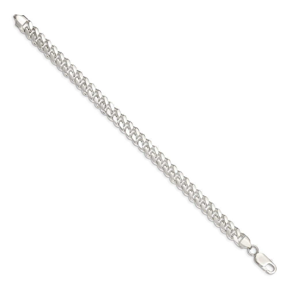 Sterling Silver 7.8mm Polished Domed Curb Chain 9 inches