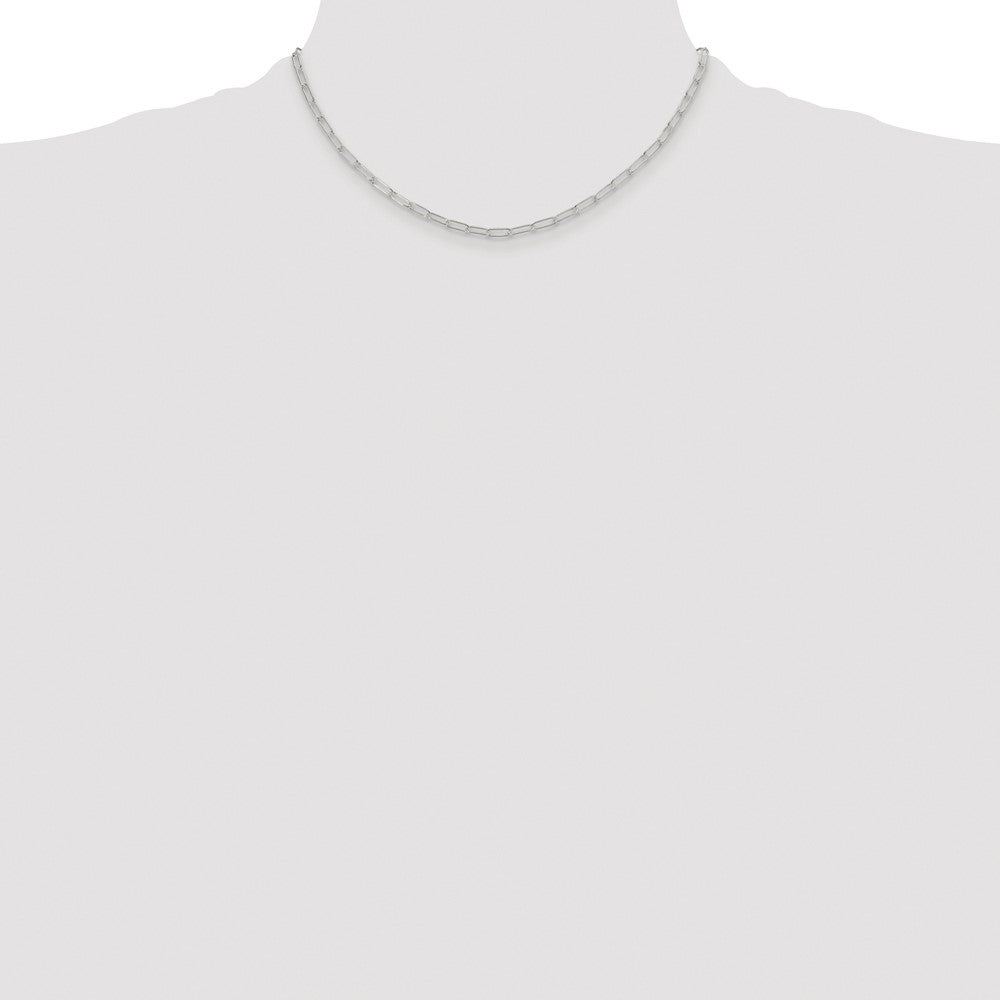 Sterling Silver Rhodium-plated Polished 2.9mm Elongated Cable Chain