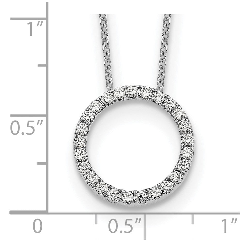 True Origin 14k White Gold 1/2 carat Lab Grown Diamond VS DEF 18 inch Eternity Pendant Necklace
