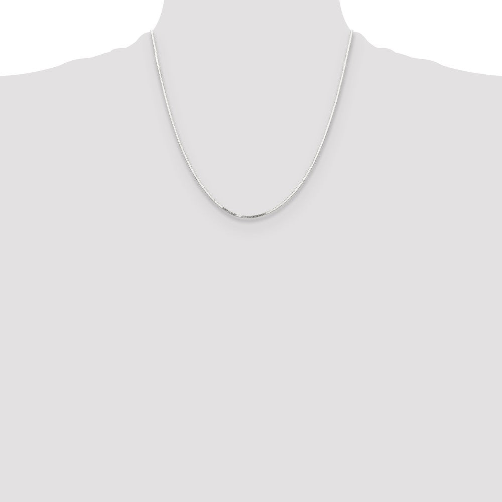 Sterling Silver Polished 1.15mm Square Snake Chain
