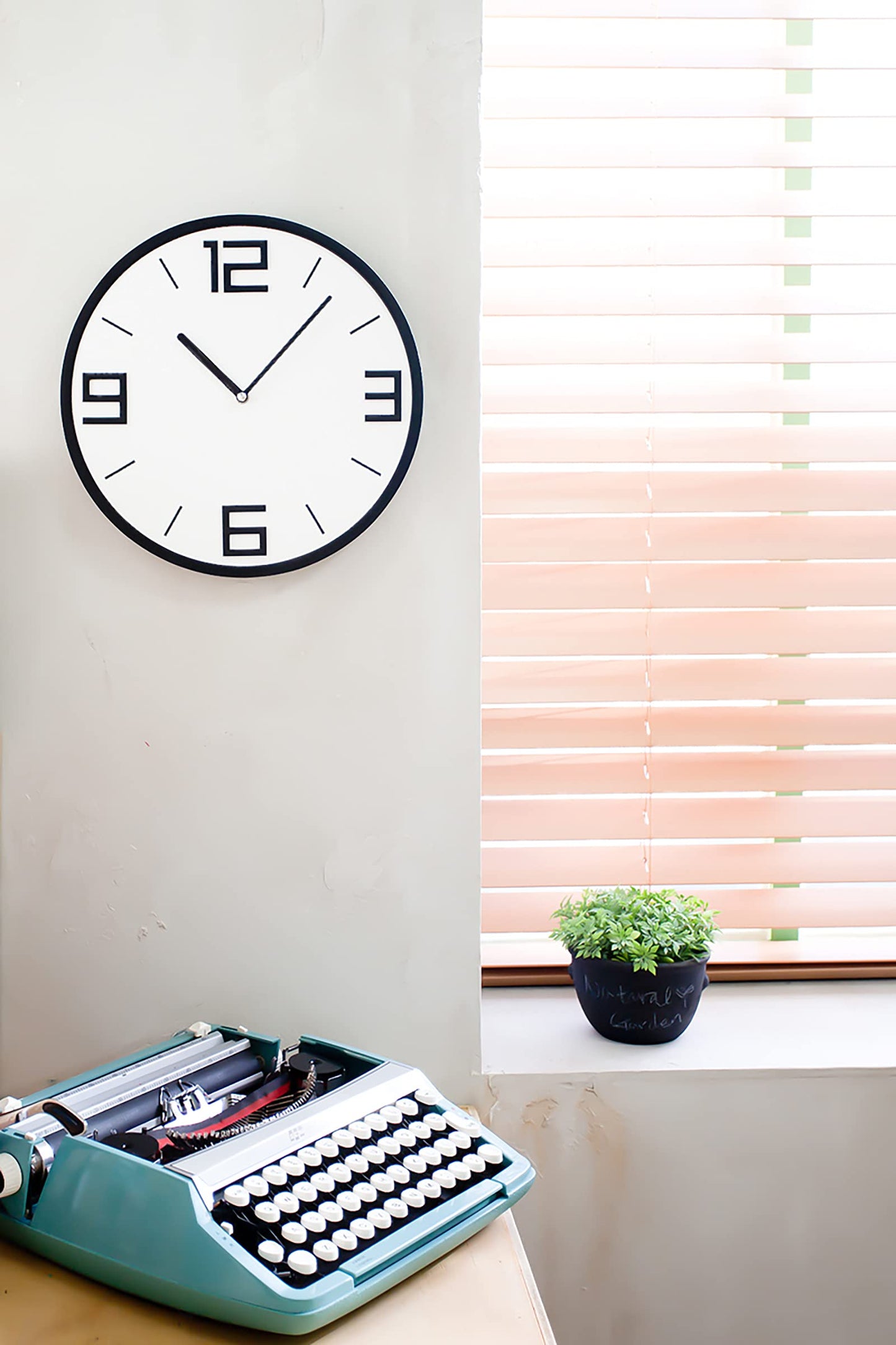 Modern Minimalist Classic Black on White Wall Clock