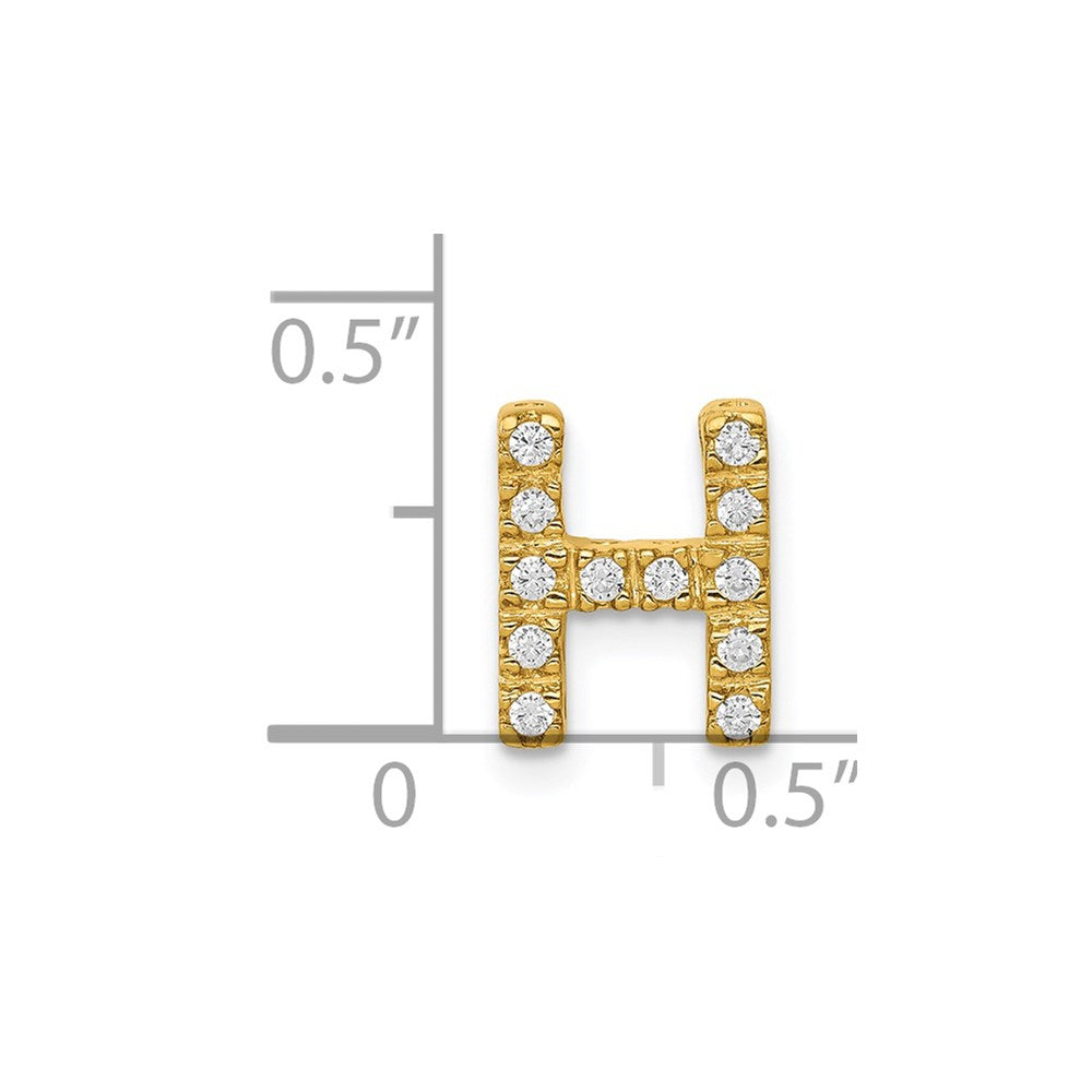 14K Diamond Letter H Initial Charm