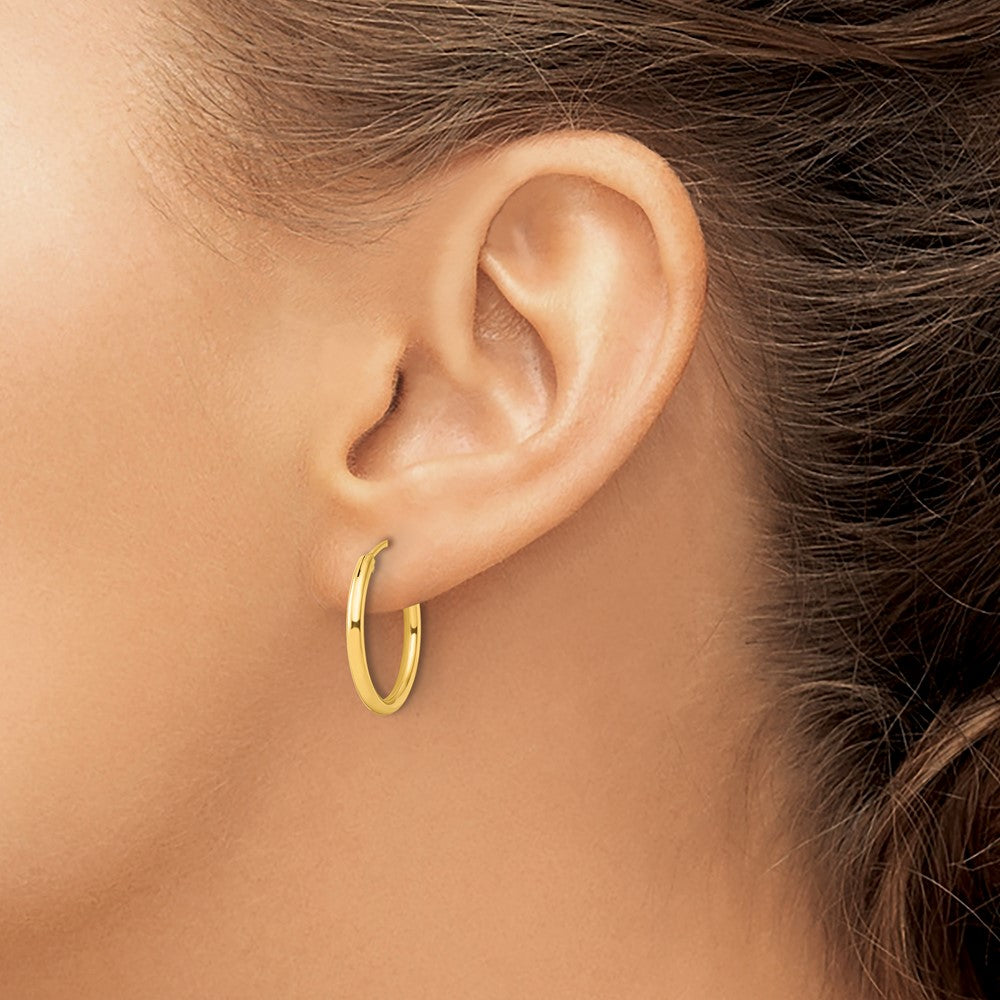 Sterling Silver Flash Gold-plated 2mm Hoop Earrings