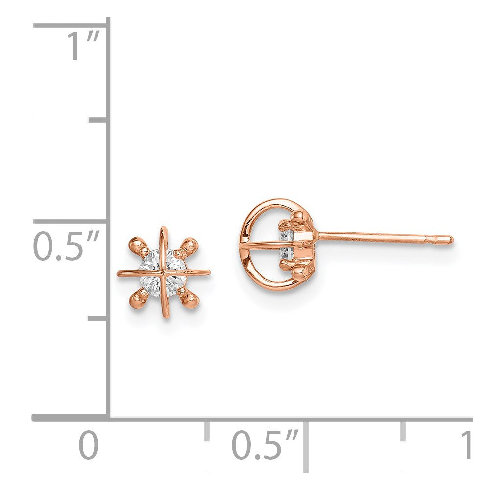 14k Madi K Rose Gold CZ Post Earrings