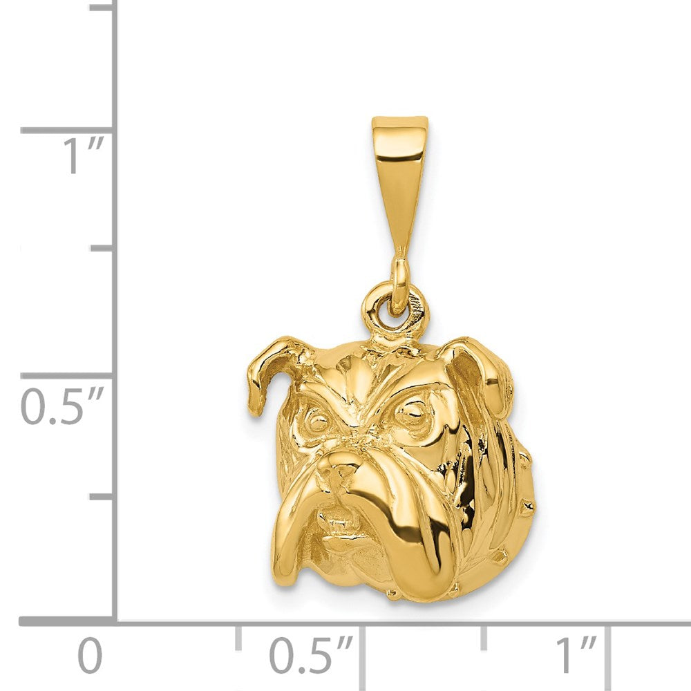 14k Bulldog Pendant Yellow Gold