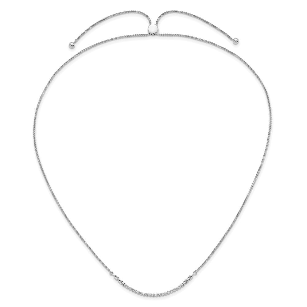 14k White Gold 1/2 carat Lab Grown Diamond VS/SI+ G+ Adjustable up to 24 inch Tennis Style Bolo Necklace