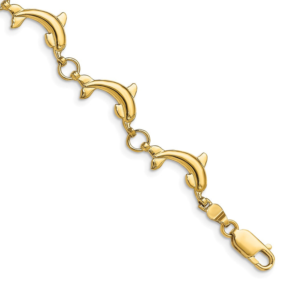 14k Polished Dolphin Bracelet
