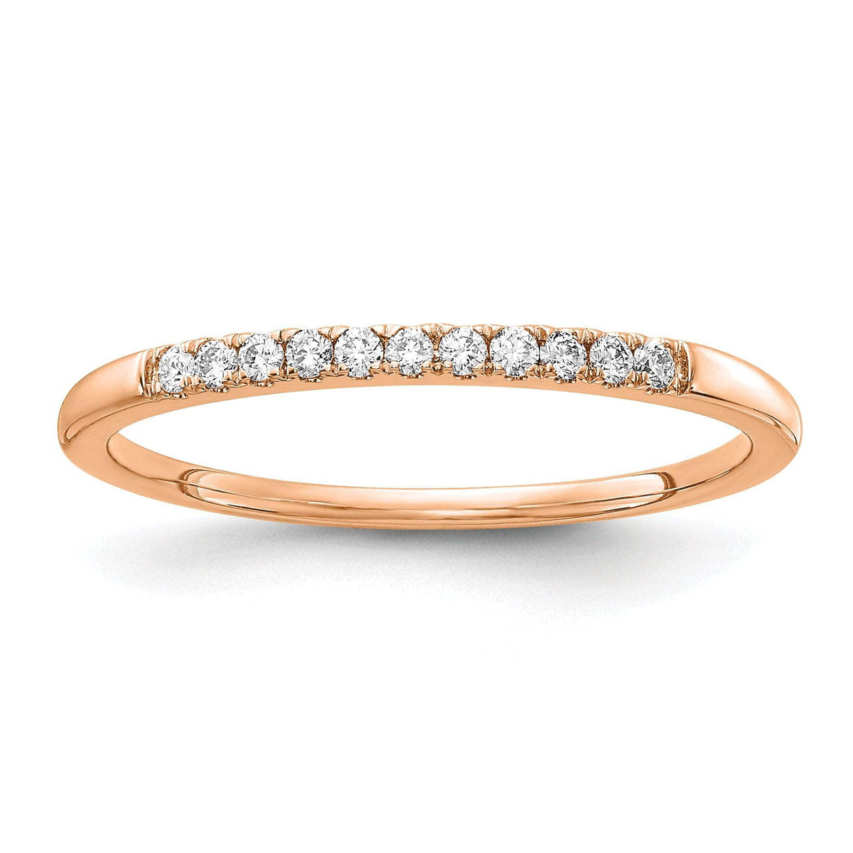 14k Rose Gold 1/10 carat Lab Grown Diamond VS/SI+ G+ Complete Wedding Band