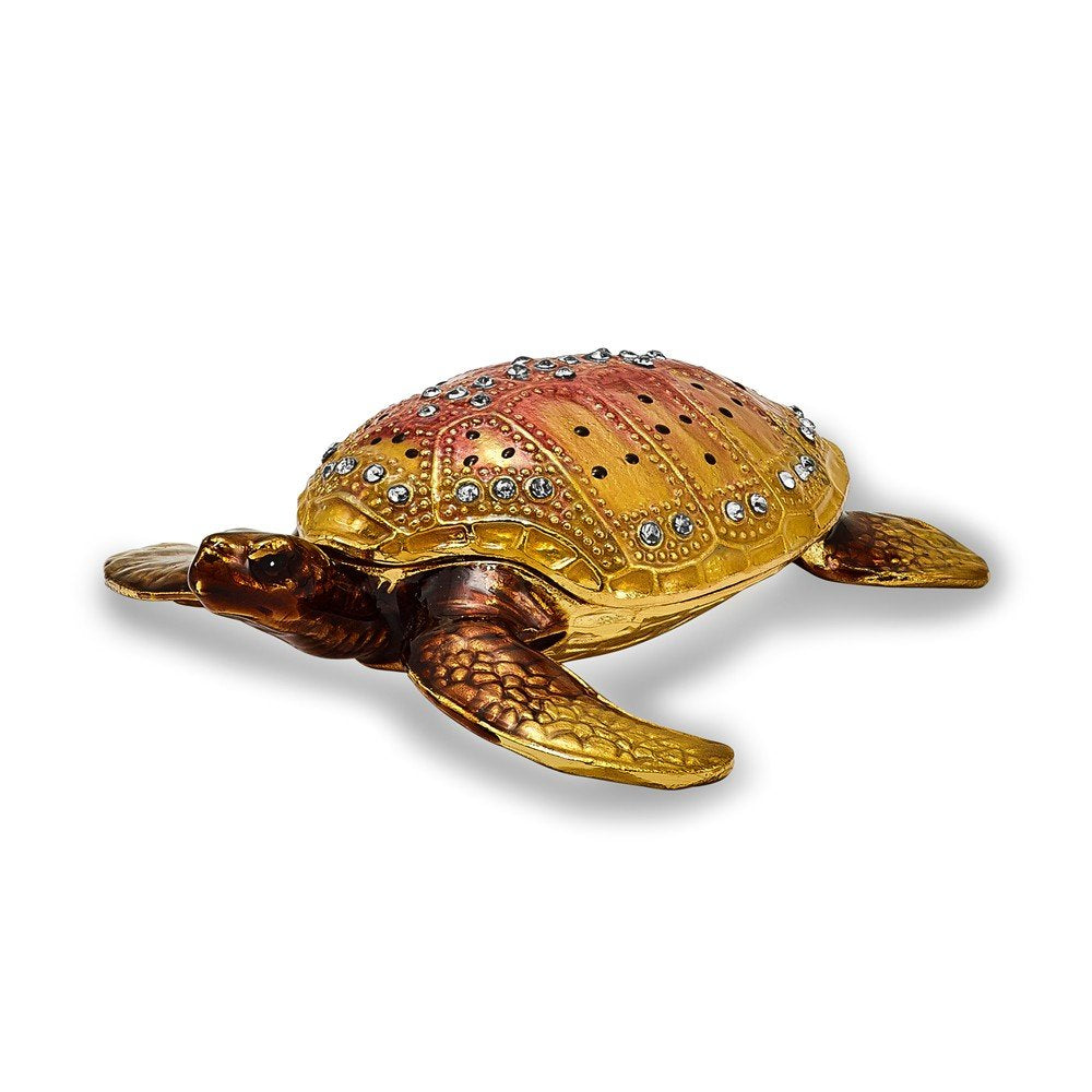 Pewter Loggerhead Turtle Trinket Box