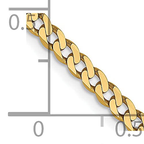 14K 2.3mm Flat Beveled Curb Chain