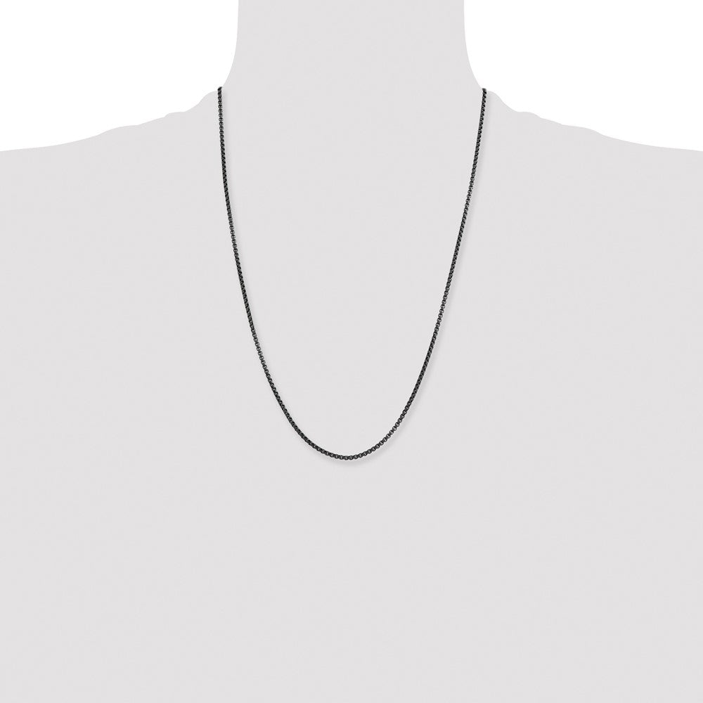 Stainless Steel Polished Blue/Grey IP-plated 2.5mm 24in Box Chain