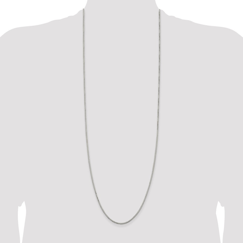 Sterling Silver 1.7mm 8 Sided Diamond-cut Box Chain 36 Inches
