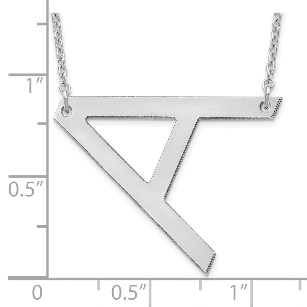 Sterling Silver Polished Large Letter A Necklace