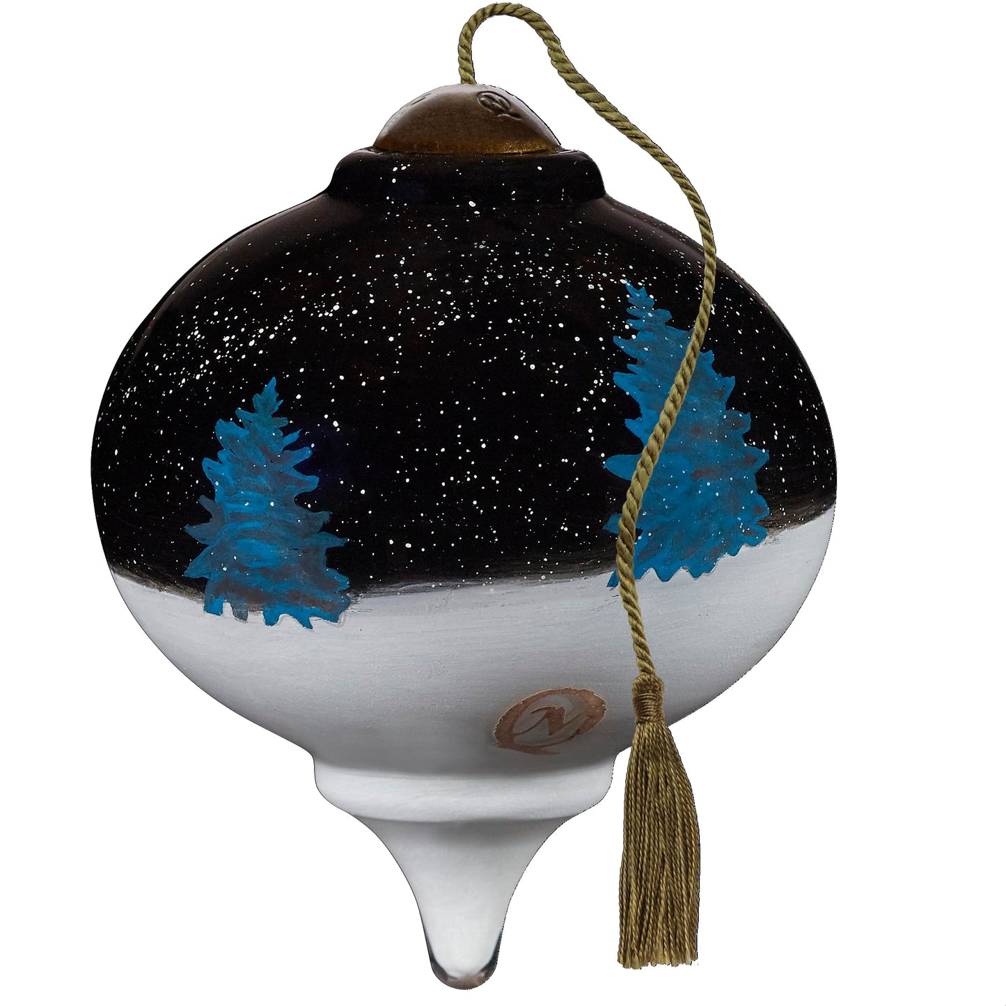 Neqwa Art Wishing You a Cozy Christmas by Sarah Summers Hand-painted Glass Ornament