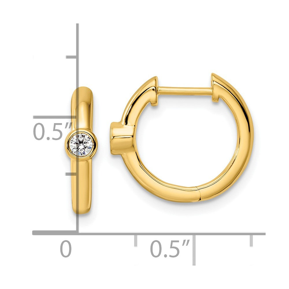 True Origin 14k 1/8 carat Lab Grown Diamond VS DEF Hinged Hoop Earrings