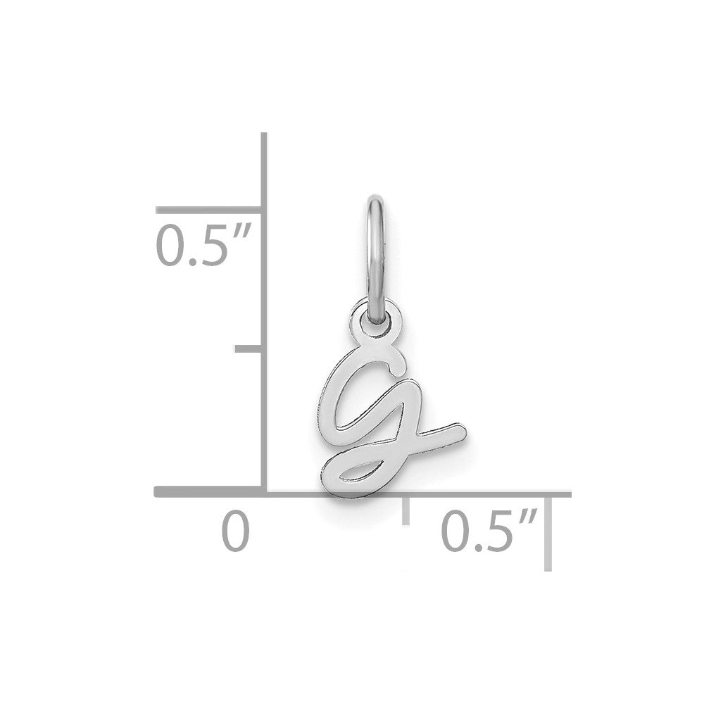 Sterling Silver Rhodium-plated Upper case Letter G Initial Charm