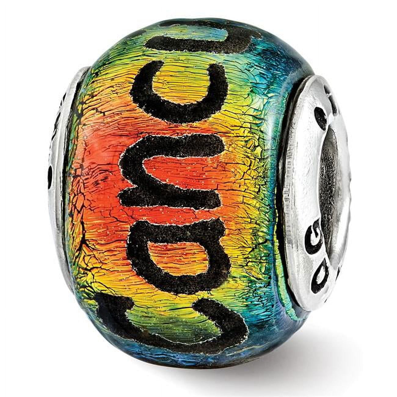 Sterling Silver Reflections Cancun Orange Dichroic Glass Bead