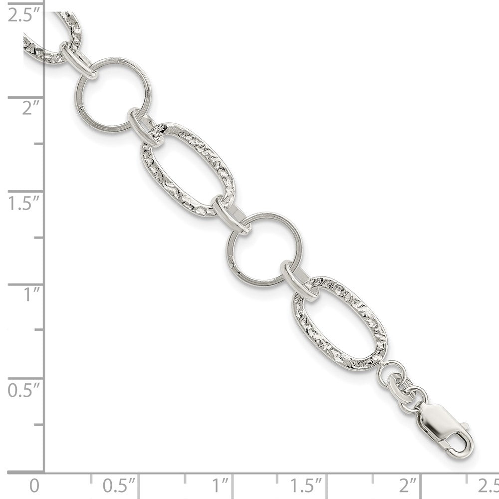 Sterling Silver Circle Bracelet 7.5 inches