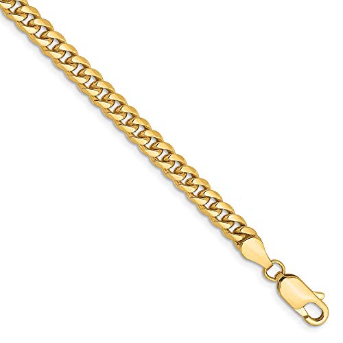 14K 8 inch 4.25mm Solid Miami Cuban Link with Lobster Clasp Bracelet