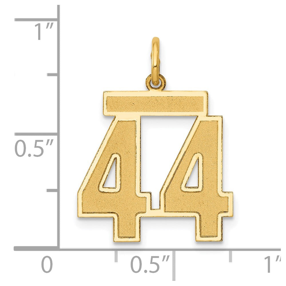 14k Medium Satin Number 44 Charm