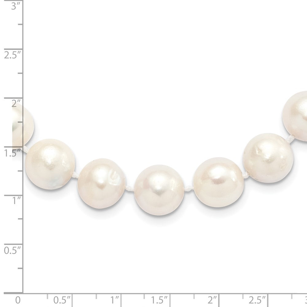 Sterling Silver Rhodium-plated 12-13mm White Near-Round Freshwater Cultured Pearl 20 inch Necklace 20 Inches
