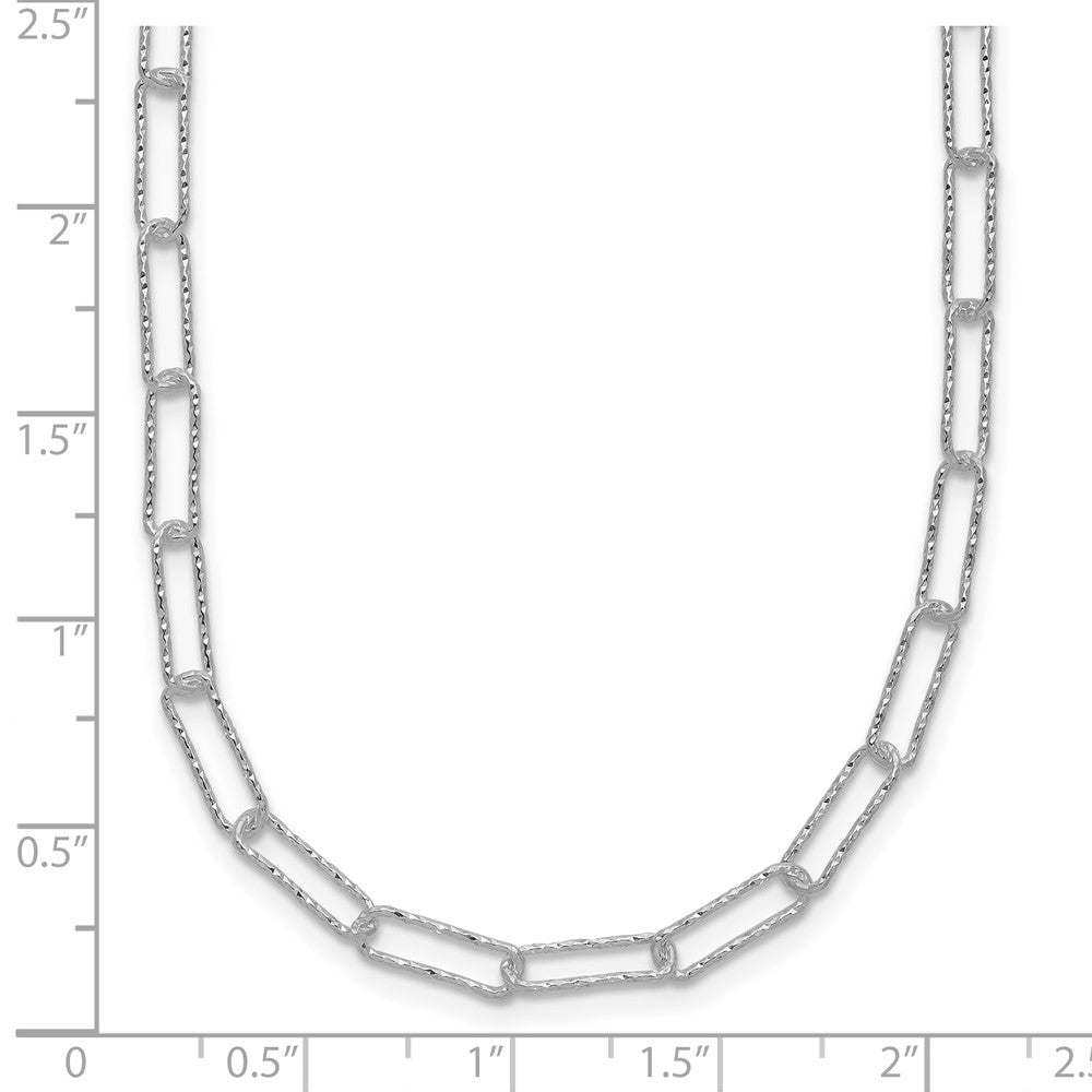 Sterling Silver D/C Fancy Open Link w/1.5 in ext. Necklace 16.75 Inches