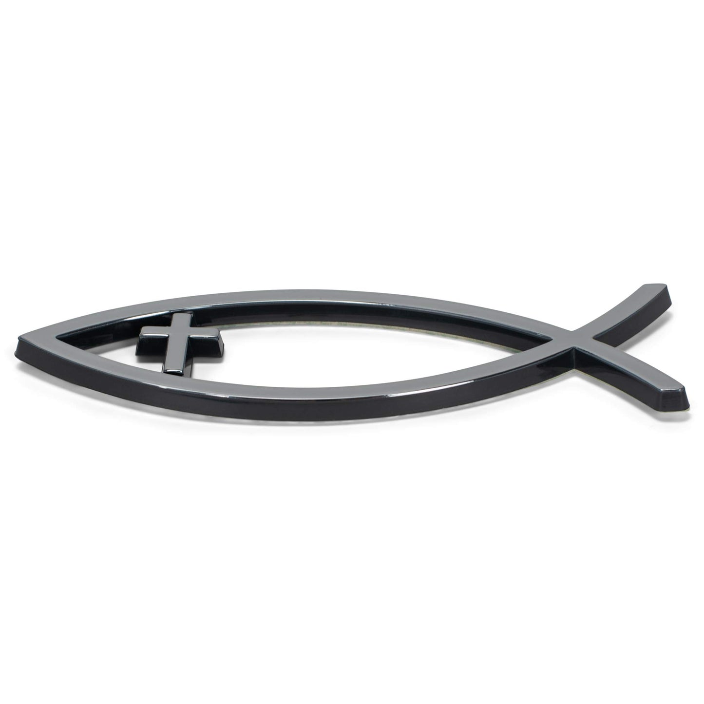 Dicksons Inc AE-105-S Auto Emblem Silver in Cross Fish - Pack of 6