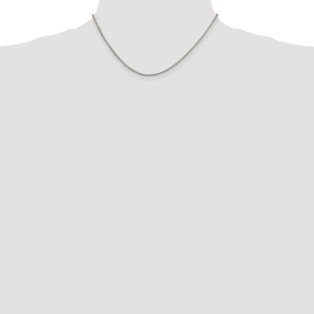Sterling Silver 1.75mm Round Box Chain 16 Inches