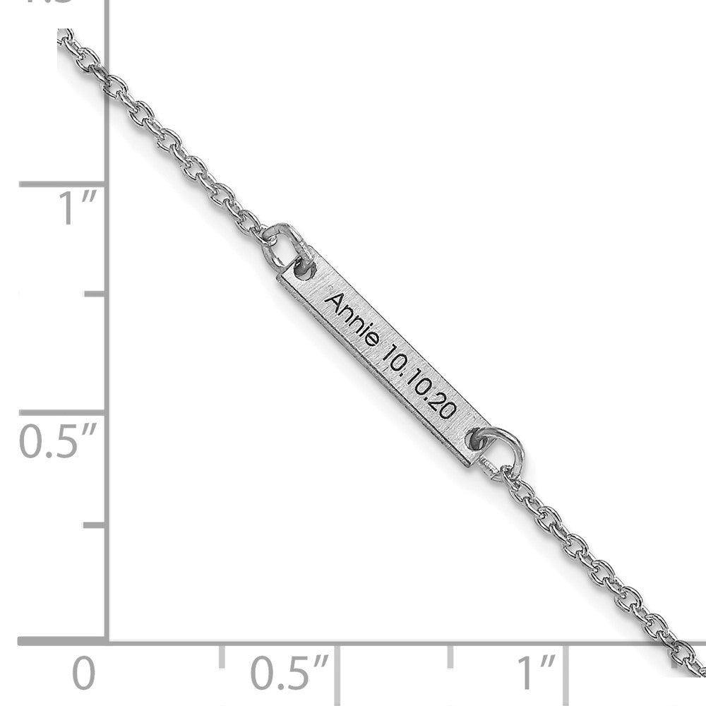 10k White Gold Brushed 1 Station Bracelet
