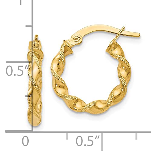 14K Twisted Hoop Earrings