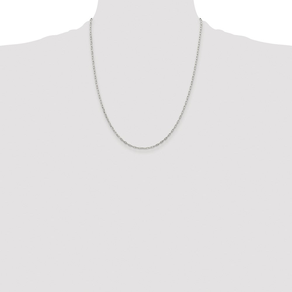 Sterling Silver Rhodium-plated 1.75mm Elongated Open Link Chain
