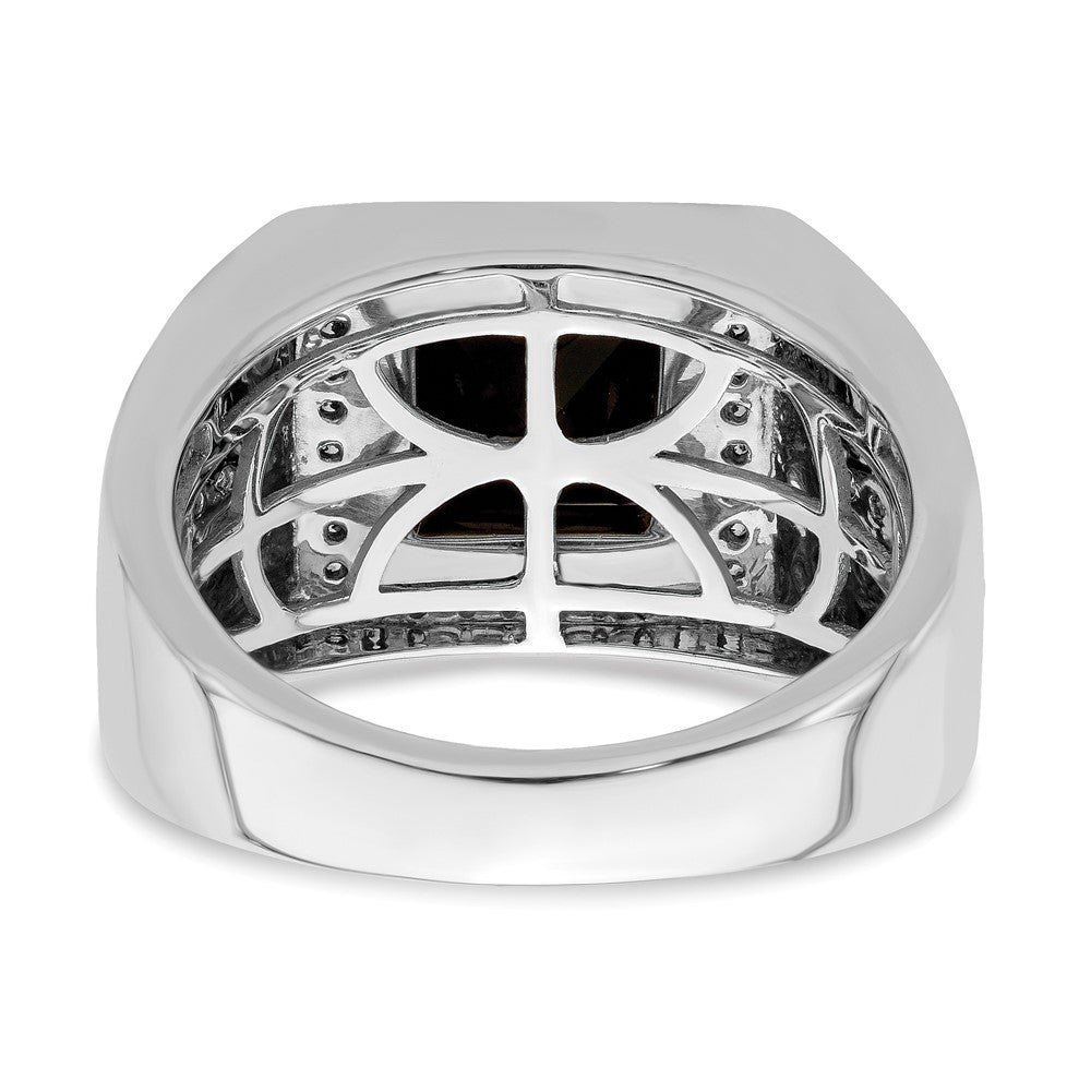10K White Gold Onyx & Dia Men's Ring