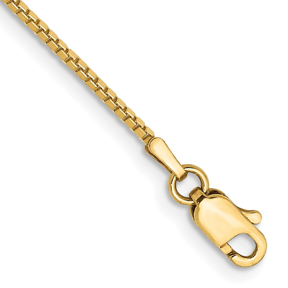 14K 8 inch 1mm Box with Lobster Clasp Bracelet 8 inches