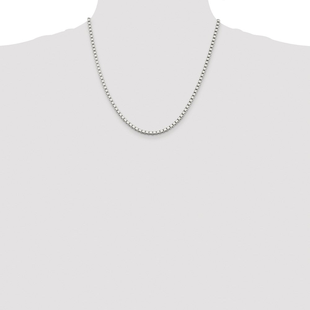 Sterling Silver Rhodium-plated 3mm Box Chain