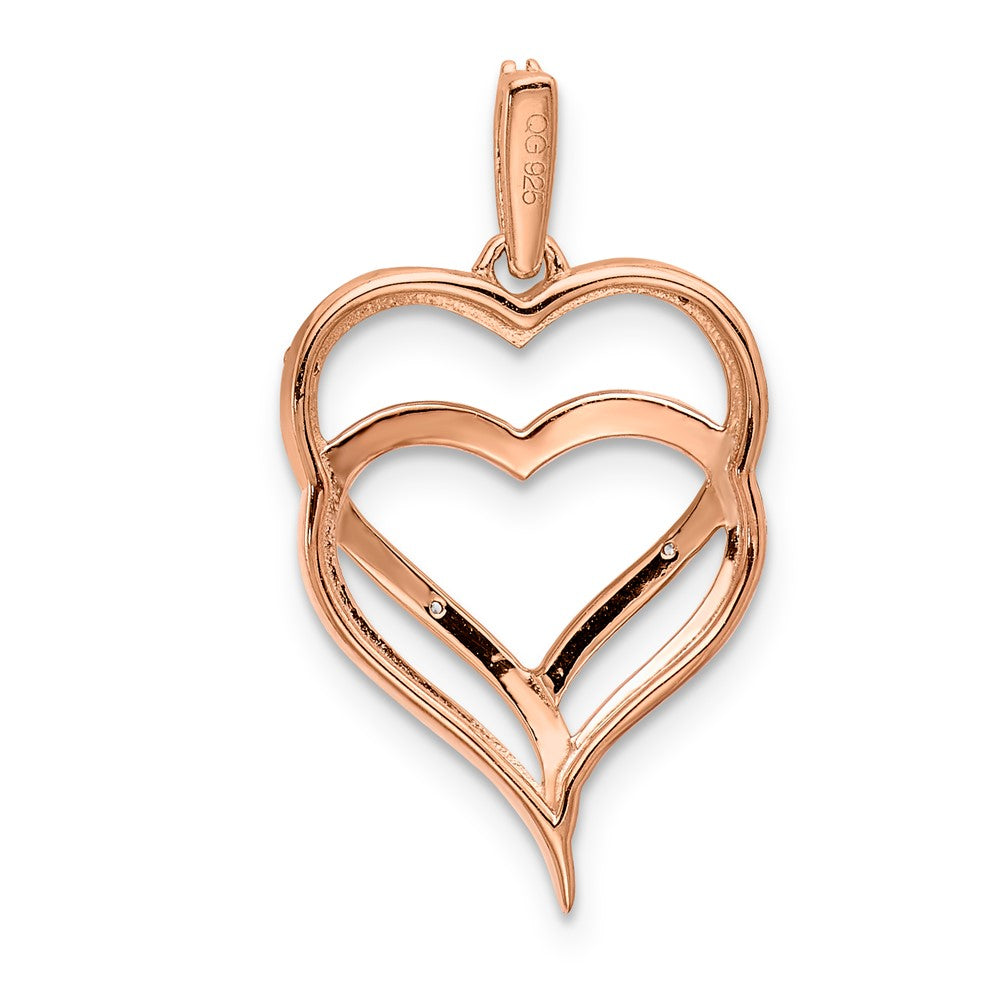 no chain-10k RG Diamond Heart Pendant- Rd 5- .004 DIAS Mel: S43
