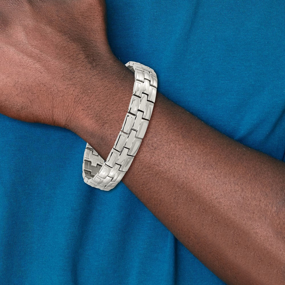 Stainless Steel Brushed and Polished 8.5in Bracelet 8.5 inches