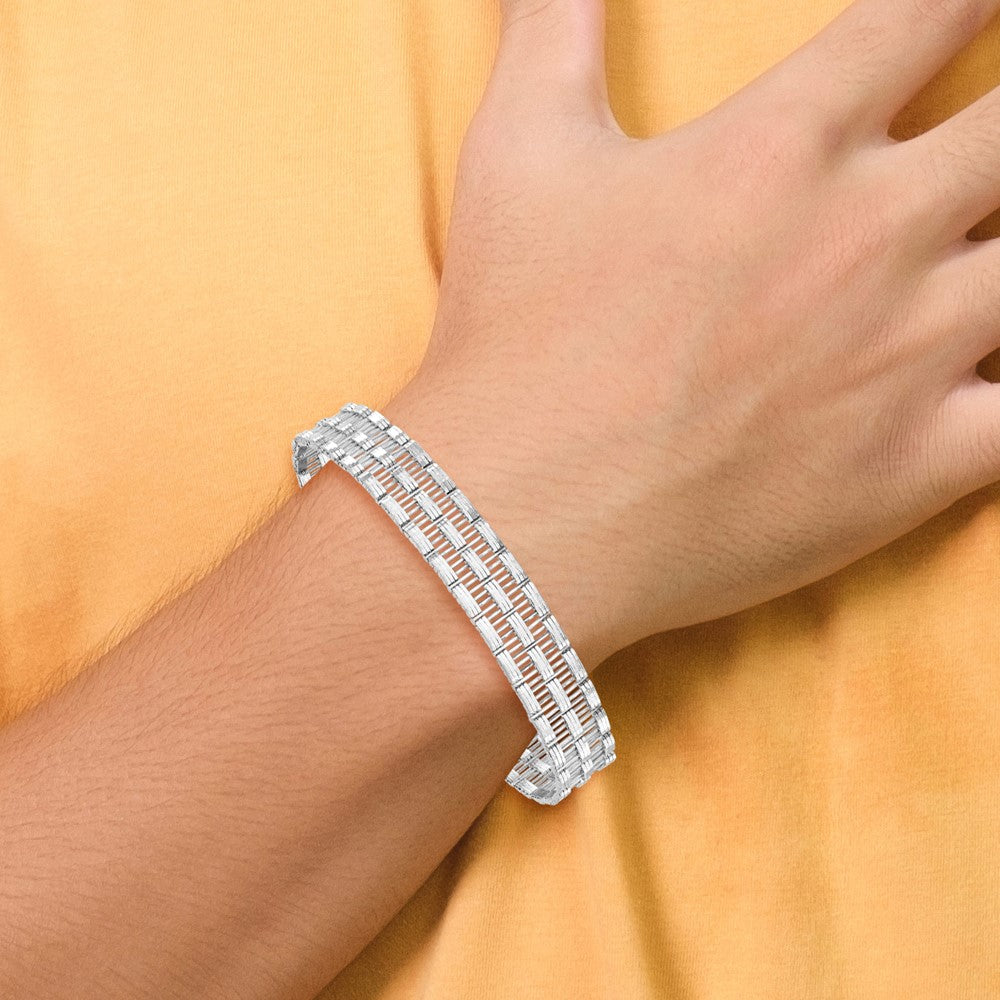 Sterling Silver Polished Fancy Link Bracelet