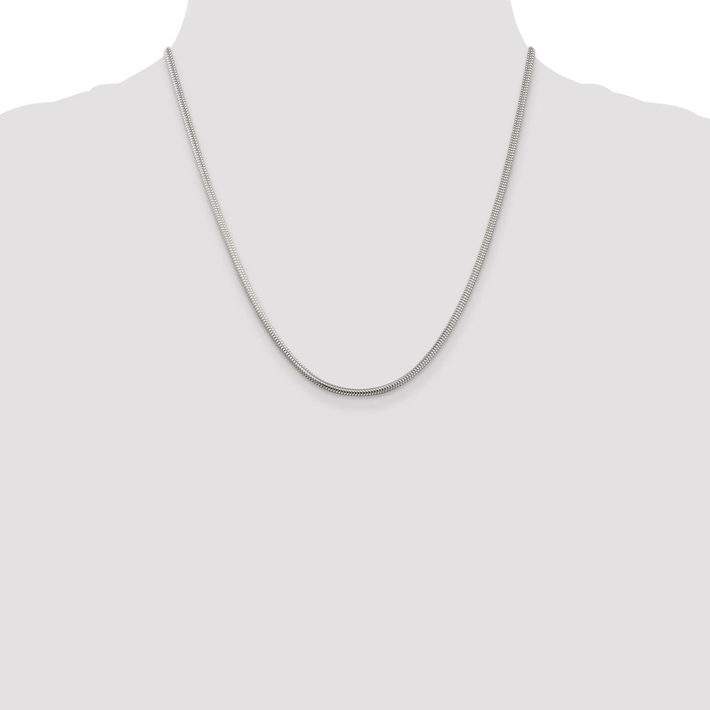 Sterling Silver 2.5mm Round Snake Chain 20 Inches