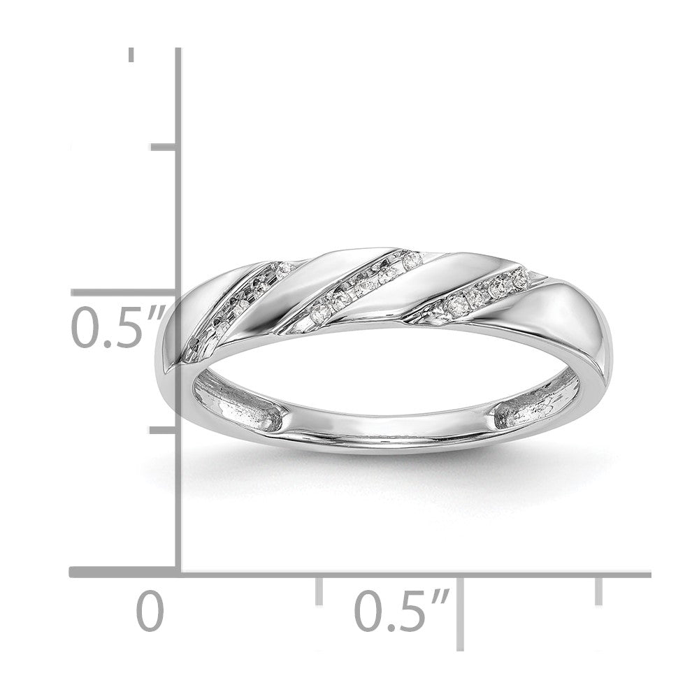 10K White Gold 1/20 carat Diamond Trio Ladies Complete Wedding Band