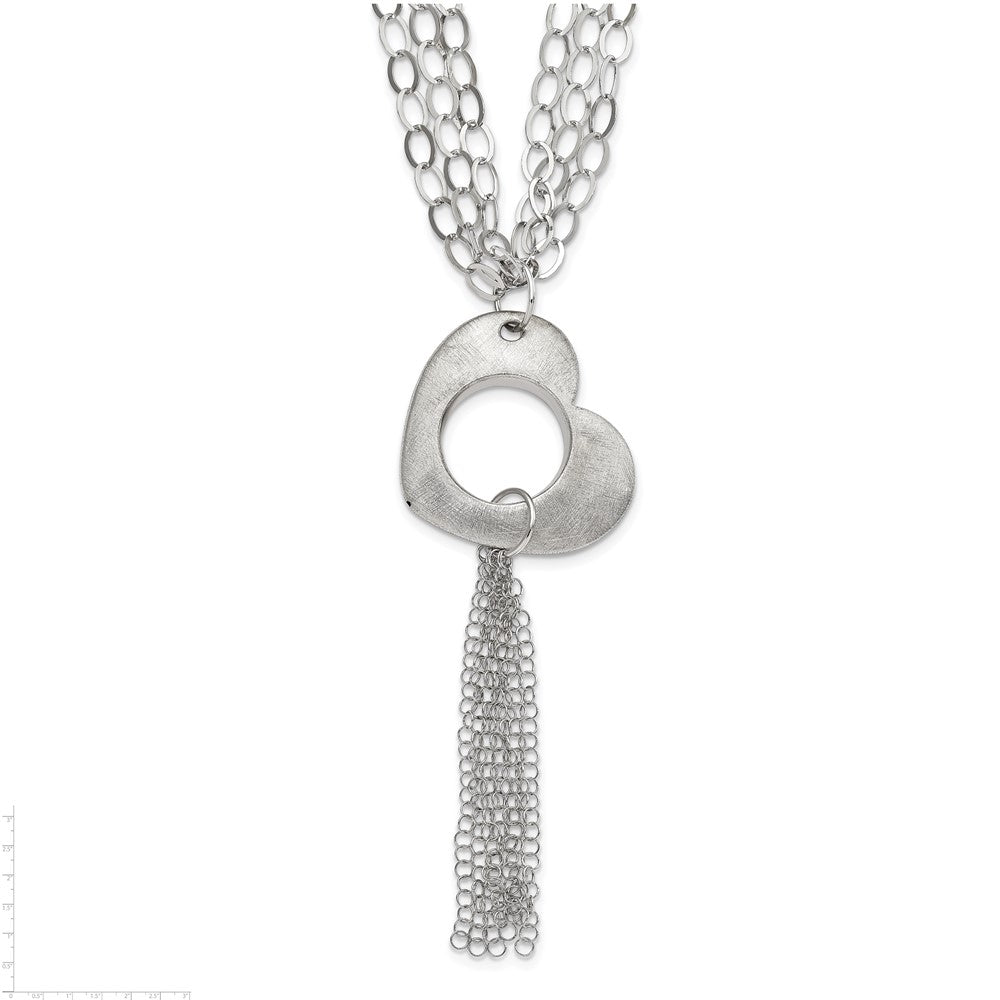Sterling Silver with 2 Extension Heart Necklace