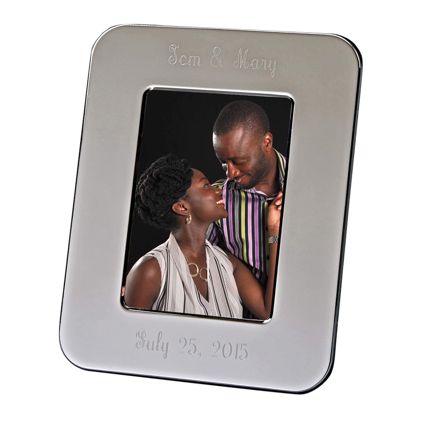 Creative Gifts International 023700 4 x 6 in. Nickel Plated Radius Photo Frame - White