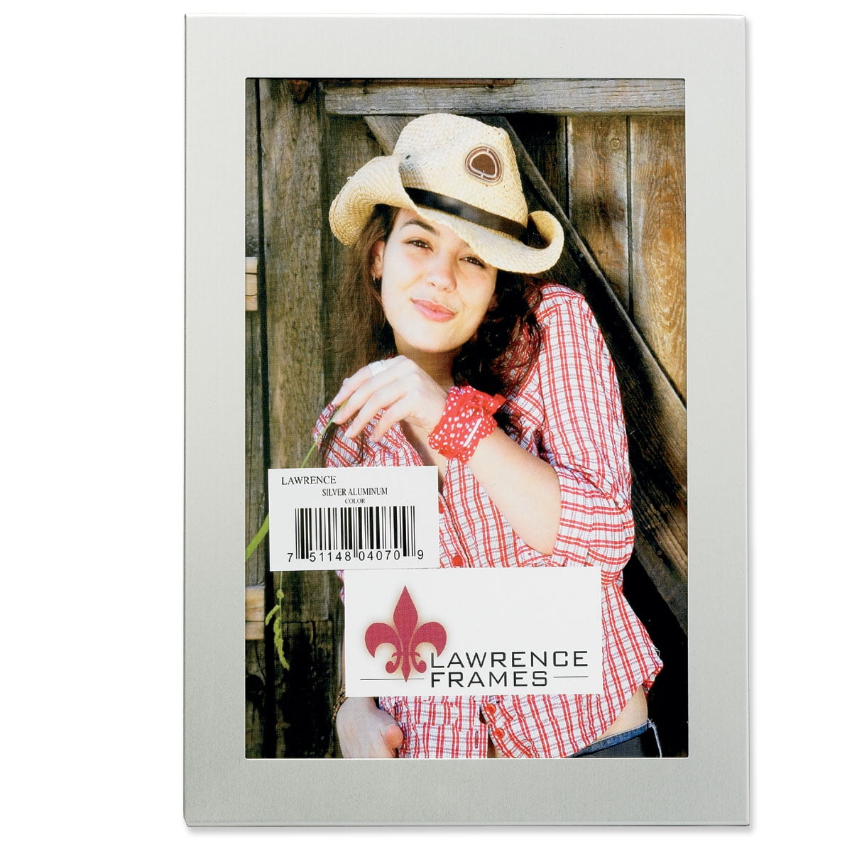 Lawrence Frames Brushed Silver 4x6 Metal Picture Frame