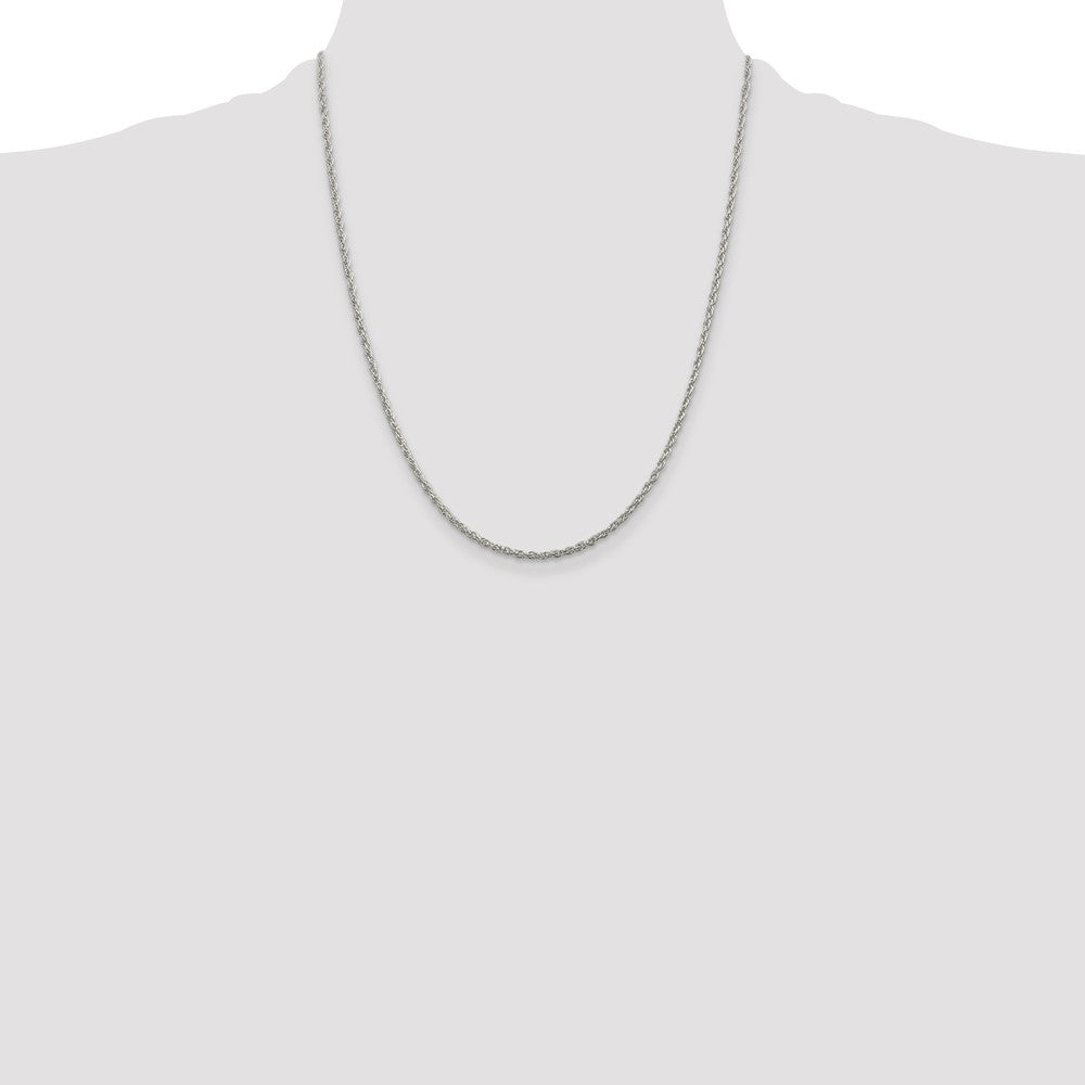 Sterling Silver 2mm Loose Rope Chain 22 Inches