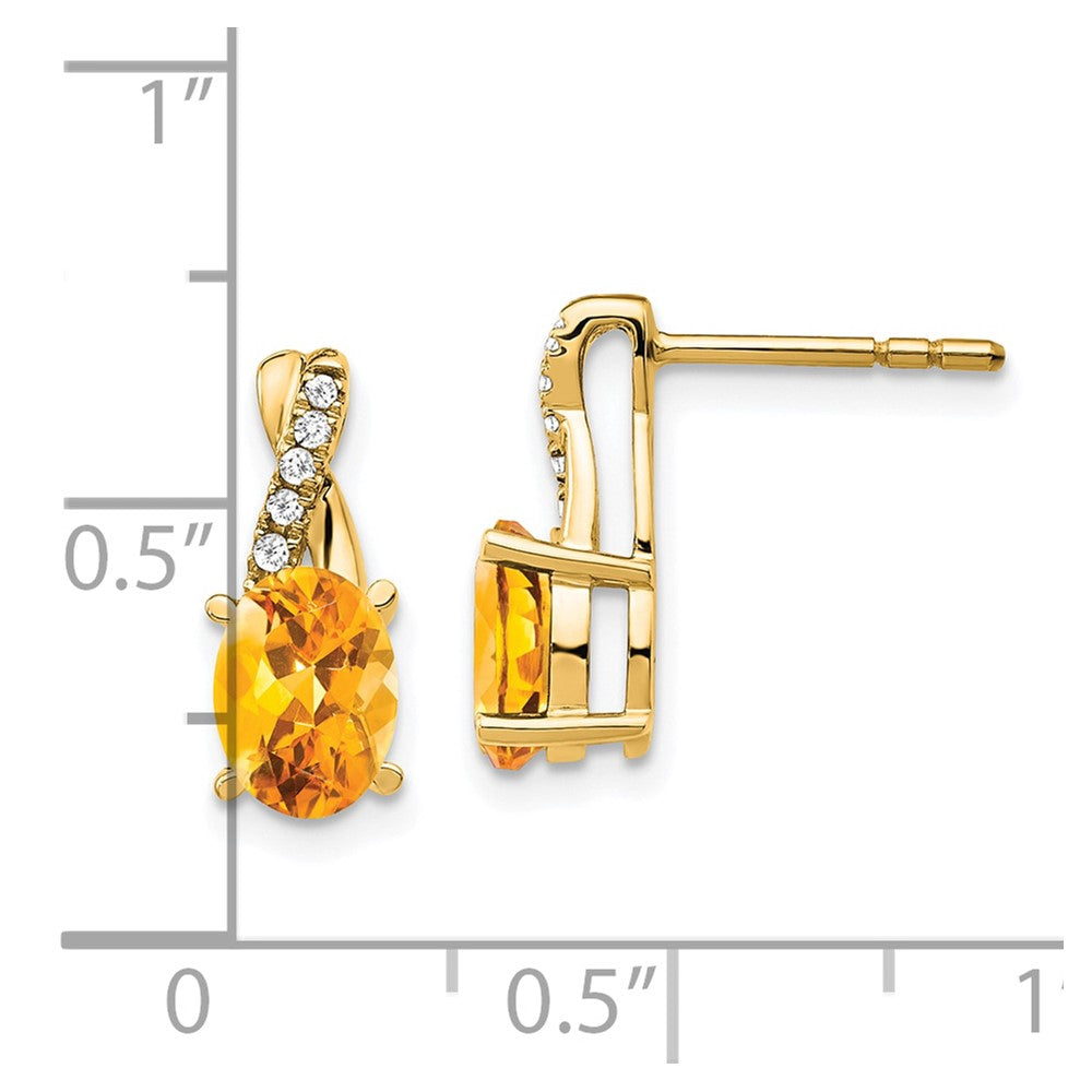 14K Citrine and Diamond Earrings