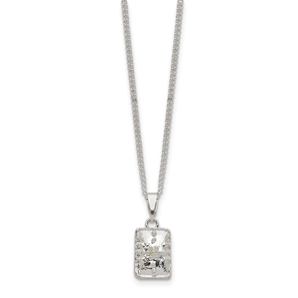 Luxury Giftware by Jere Bejeweled ALLURING Rectangle Silver-tone Heart Trinket Box with Matching 18 inch Necklace