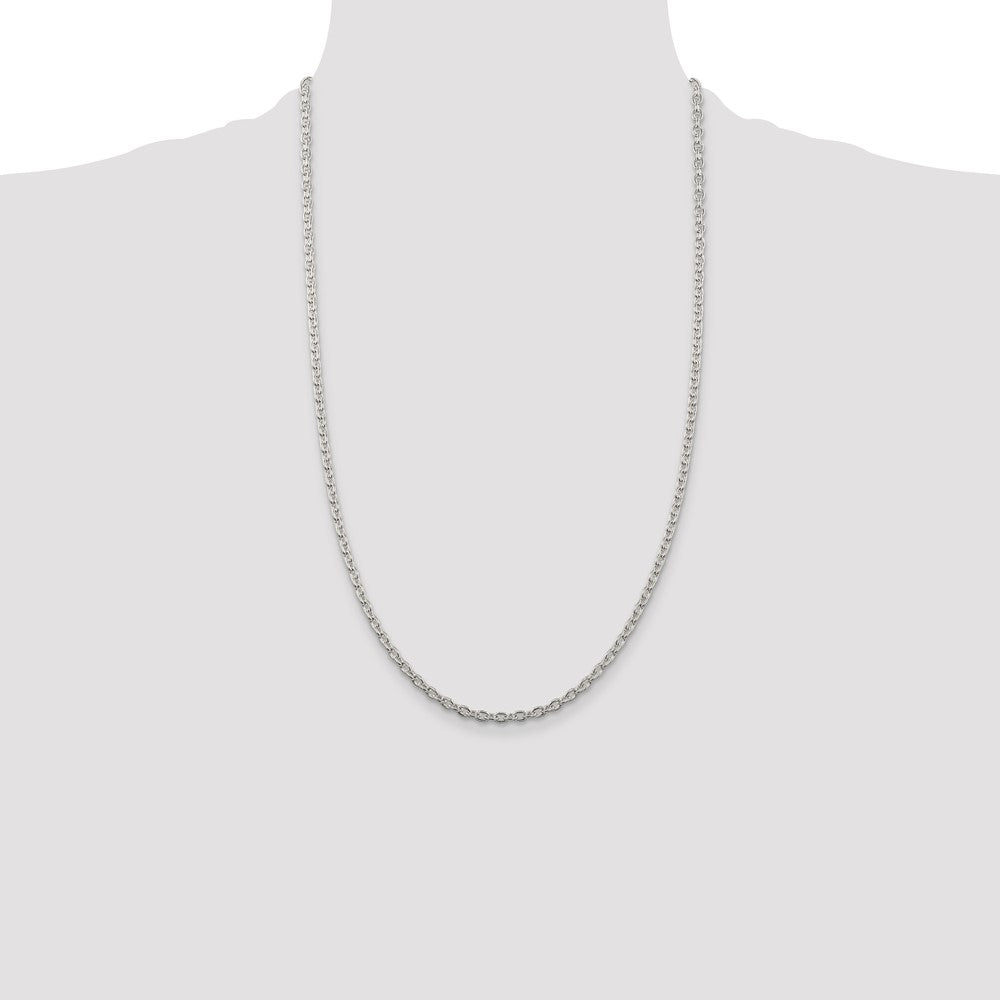 Sterling Silver 3.5mm Cable Chain 26 Inches