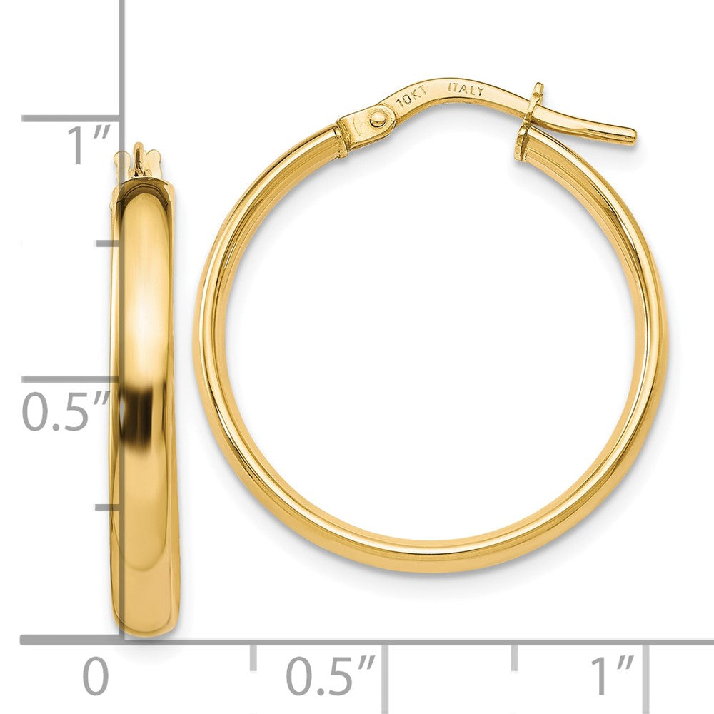 10K Gold Polished Hoop Earrings