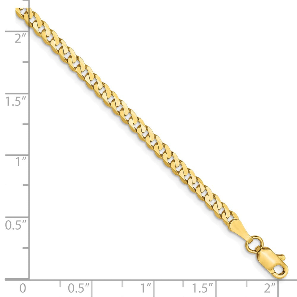 10K 2.4mm Flat Beveled Curb Chain 8 inches
