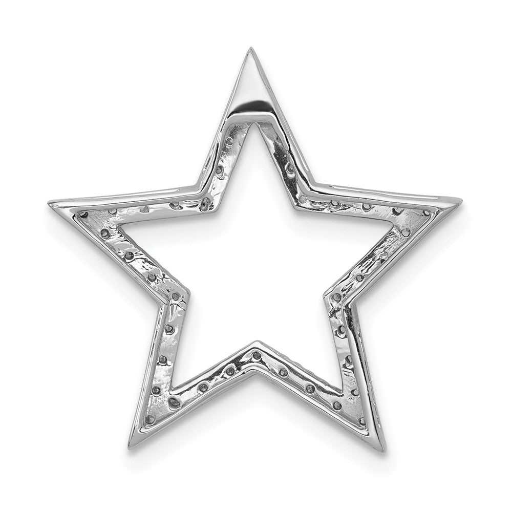14k White Gold 1/6 carat Lab Grown Diamond VS/SI+ G+ Star Chain Slide Pendant