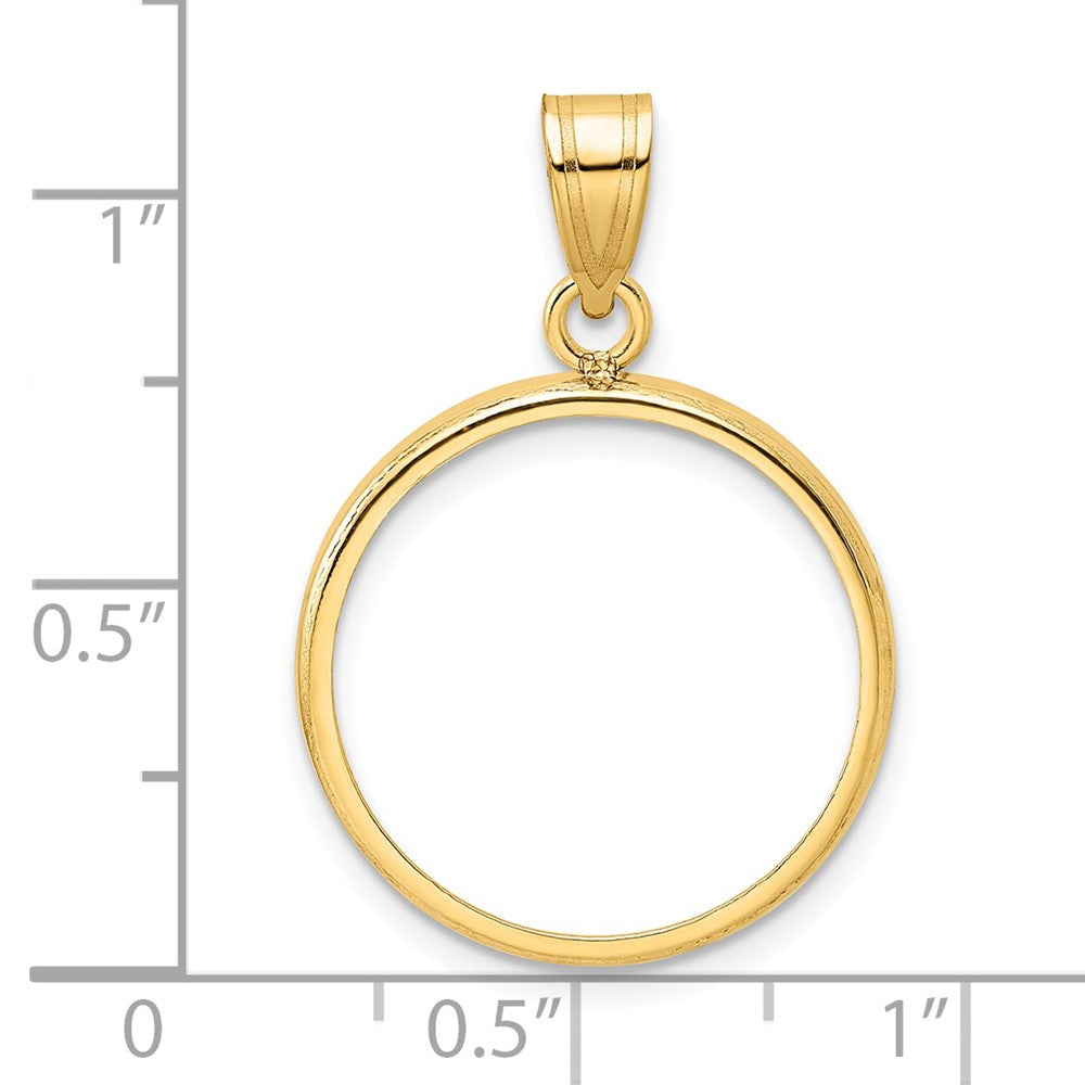 Wideband Distinguished Coin Jewelry 14k Polished 19.0mm Prong Coin Bezel Pendant